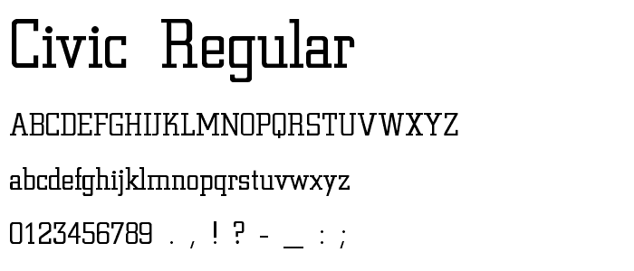 Civic Regular font
